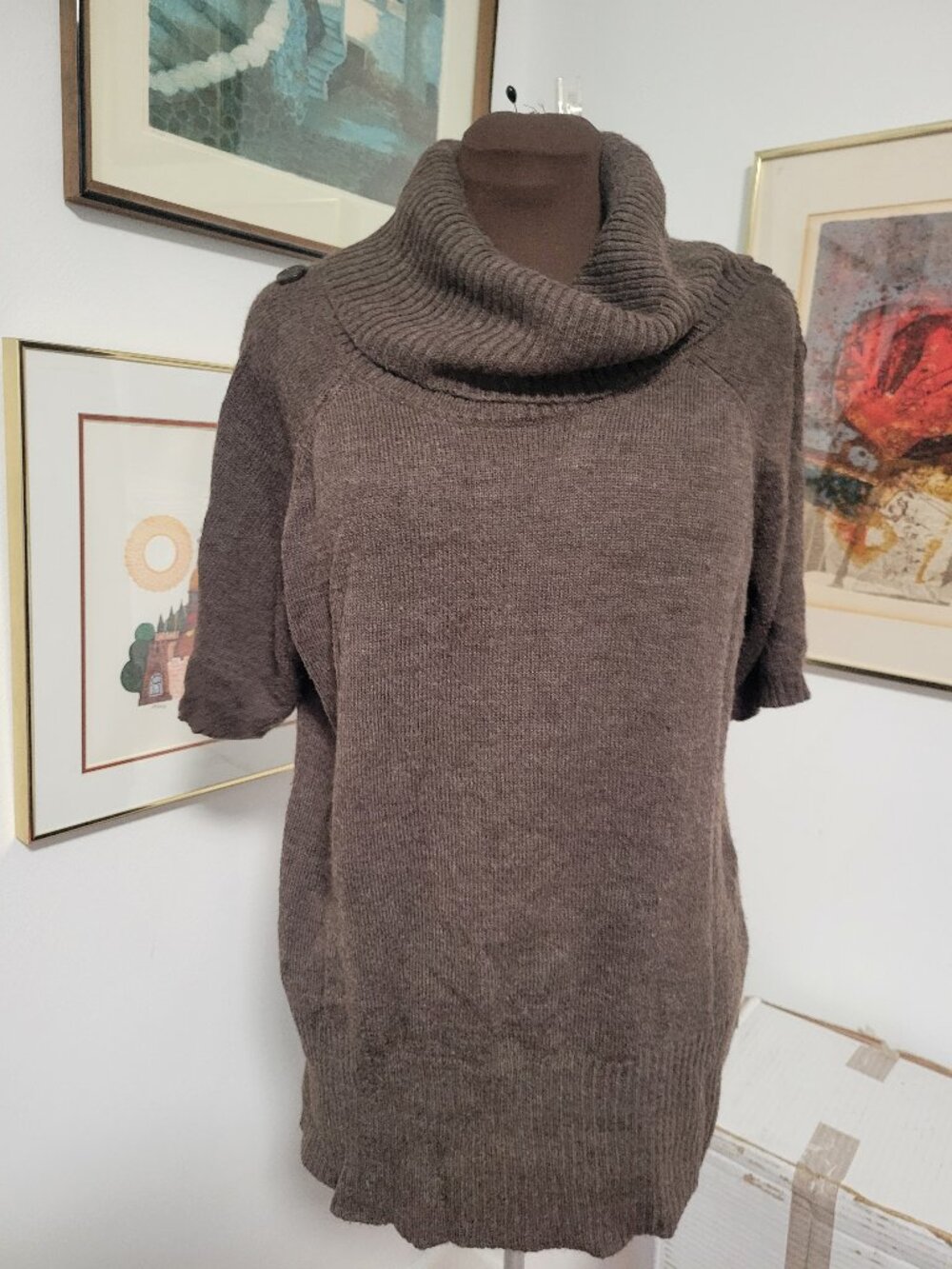 Worthington Over Sweater in Brown Knit Size Xl